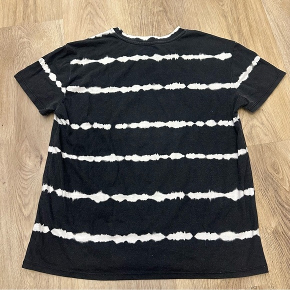 Disney Black and White Striped Mickey Graphic Short Sleeve Tee size M - Picture 2 of 4